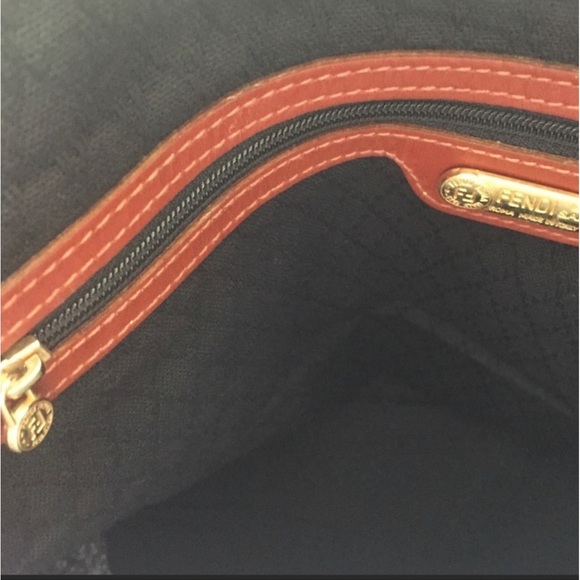 EUC Fendi Pequin Pecan Striped Bandolier Boston Travel Bag - Picture 7 of 8